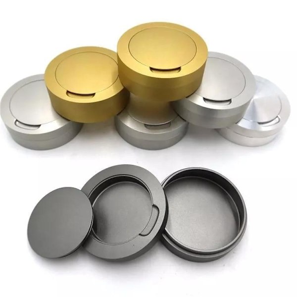 Aluminium snusdosa för alla snussorter med förvaringsfack Gold Guld
