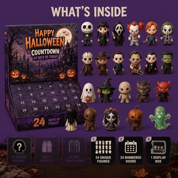 2026 Halloween 24 dagar Spooky Countdown Blind Box, 24 nätter av skräck Mini samlarfigurer, Halloween skrivbordsdekoration prydnads presentförpackning