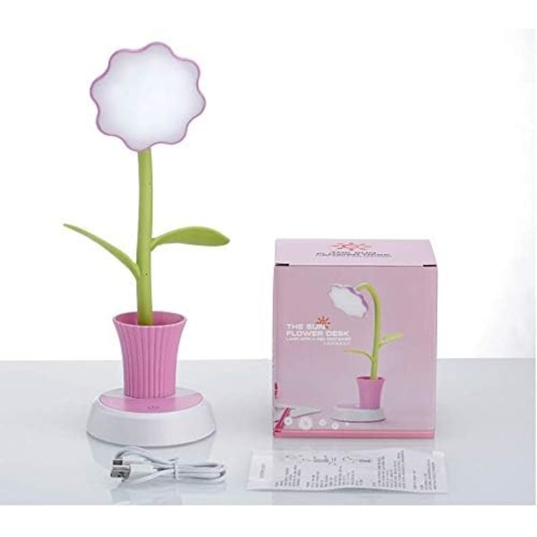 USB Oppladbar Fleksibel Leselampe (Rosa) Dimbar LED Barn