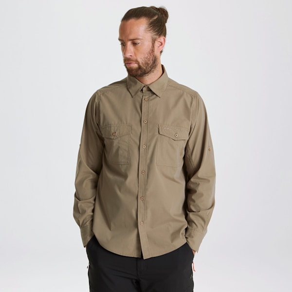 Craghoppers Expert Kiwi Långärmad Skjorta Herr M Pebble Brown Pebble Brown Pebble Brown M