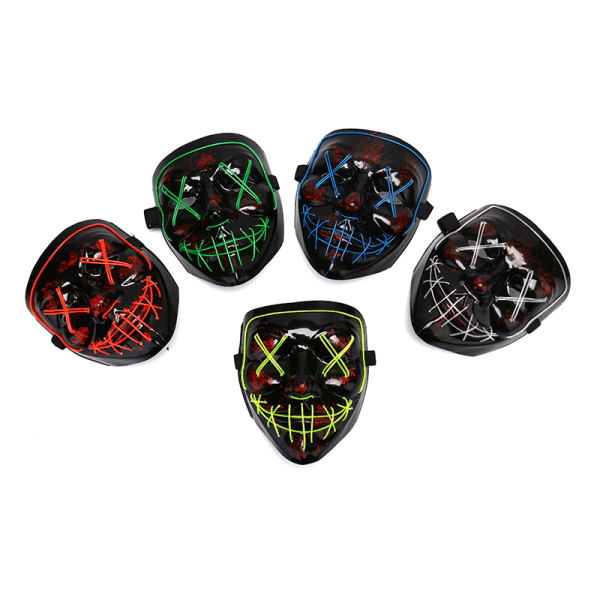 LED-valomask EL-lanka valaisee The Purge -elokuvan asun valo P Sininen onesize