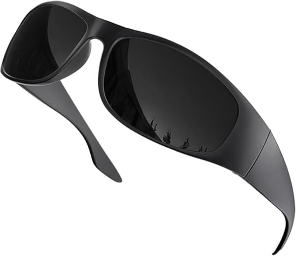 Super Dark CAT 4 Sunglasses Polarized Blackout Lenses for Light Sensitivity & Migraine Relief Wrap Around gloss / black superdark