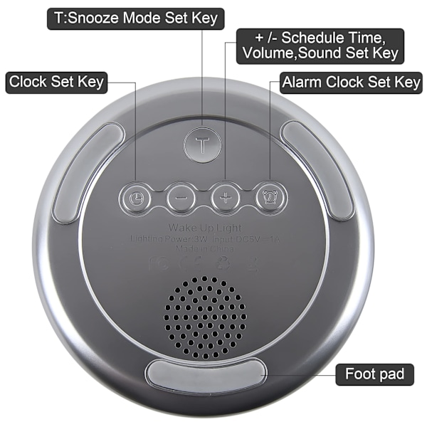 Touch Wake Up Nattlampe med Soloppgangsimulering Vekkerklokka