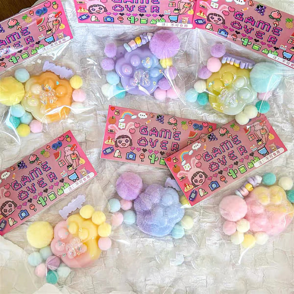 NYA Legetøj Mini Legetøj Kawaii Plys Kattepote Terning Stress Legetøj H