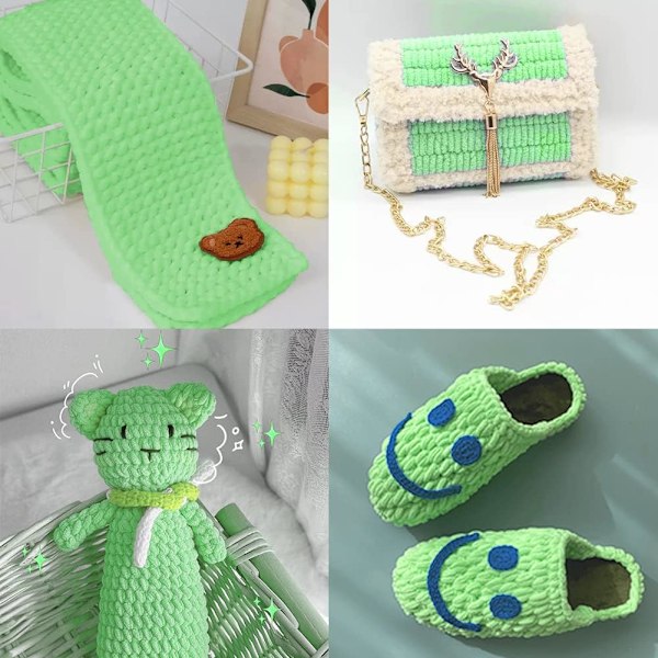 Stickgarn 4x Stickgarn för Virkning, Mjukt Chunky Garn för Garnprojekt-X44- Aquatic green