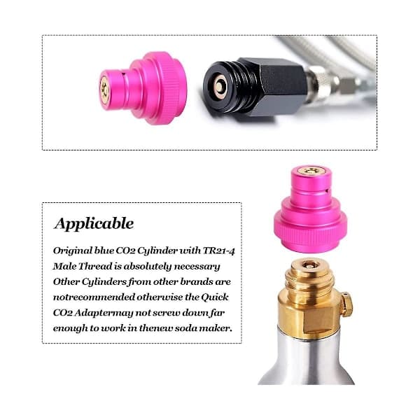 CO2 Quick Adapter for Duo-quick Connect Qc, Art and Terra, Replacement for CO2 Cylinder Tr21-4 Male-FS-