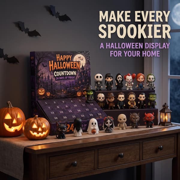 2026 Halloween 24 dagar Spooky Countdown Blind Box, 24 nätter av skräck Mini samlarfigurer, Halloween skrivbordsdekoration prydnads presentförpackning