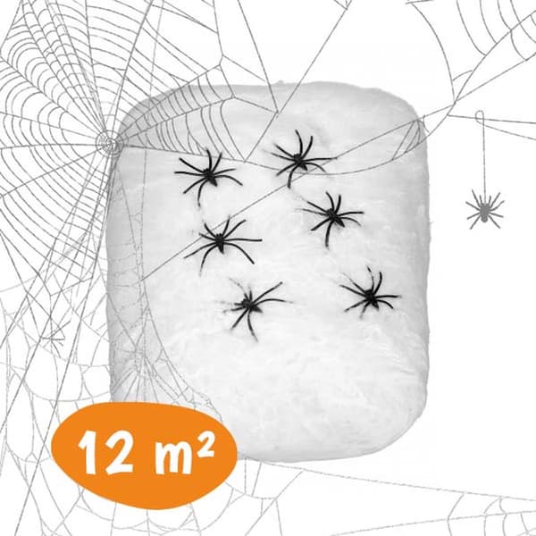 Halloween edderkoppespind-dekoration med falske edderkopper til fest og hjem