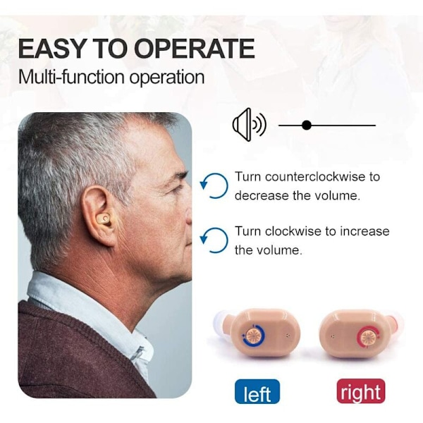 Usynlige høreapparater, den nye opgradering af trådløse usynlige høreapparater til ældre voksne, med opladningsboks