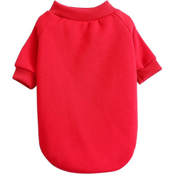 Kattivaatteet - Karvaton kissa puuvillapaita lemmikkivaatteet - Pullover pentu urheilufani hiha lemmikki T-paita - Kissa ja pienet koiranvaatteet (punainen)