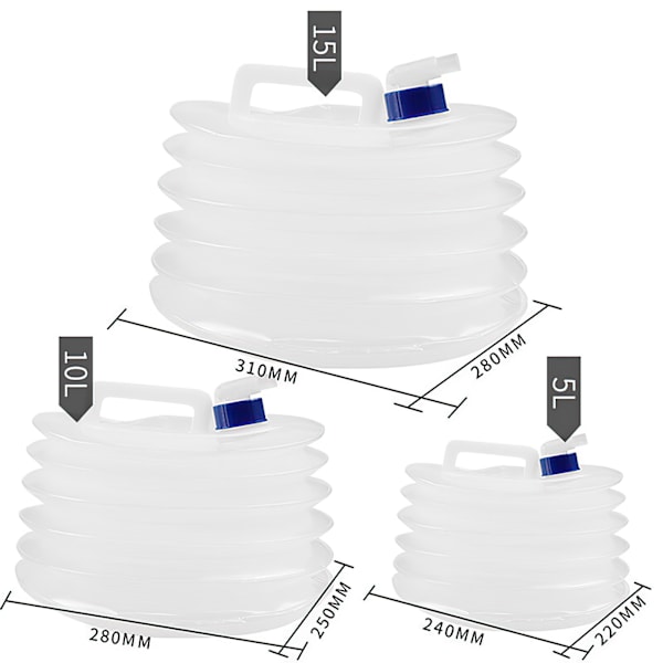 5/10/15L Foldbar Vandbeholder Vandkande-FS1- S