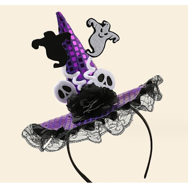 Halloween-huvudbonader Häxhatt Hårsnoddar Ghosts