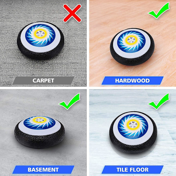 Hover Hockey Set för Barnleksaker, Hover Hockey Spel med 2 Mål LED-Ljus Luft Hover Boll, Roligt Familj Inomhus Hockeyspel