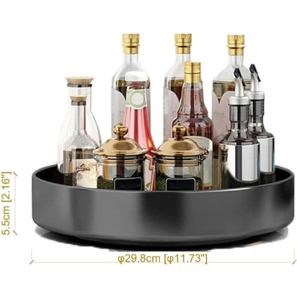 Large Rotating Metal Spice Rack - Cabinet and Countertop Storage Shelf, Lazy Susan, Single Layer