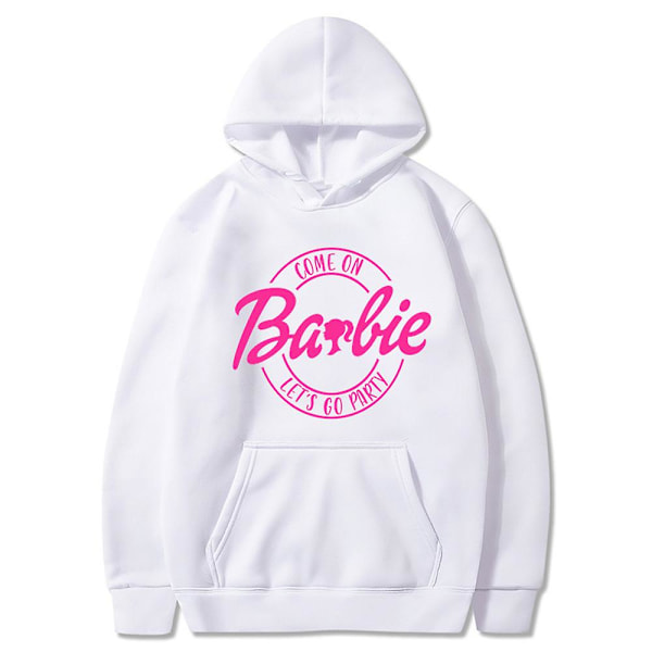 Barbie Film Hoodie Sweatshirt T-shirt Pullover Par Hood Top Hvid White XL