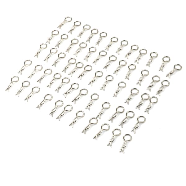 100 stk karosseriklemmer i rustfritt stål R-pinner for 1/10 1/16 RC HS-FS-