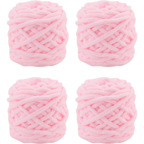 Stickgarn 4x Stickgarn för Virkning, Mjukt Chunky Garn för Garnprojekt -X44- light pink