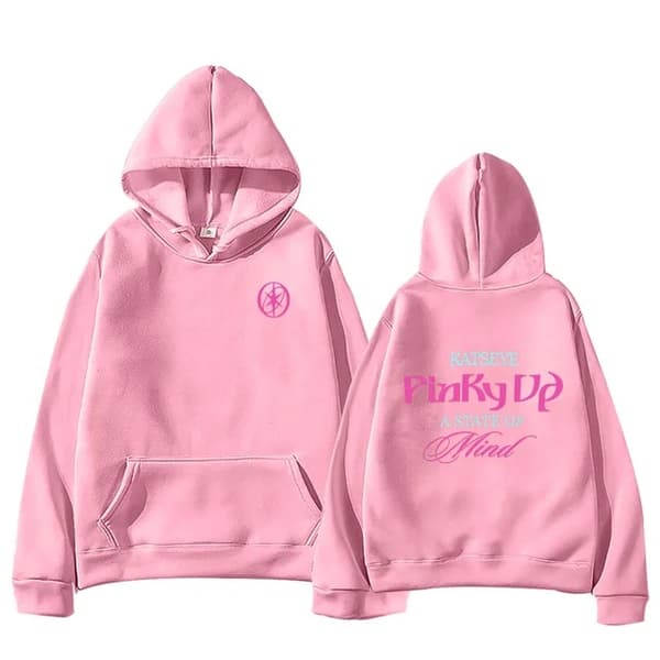 Katseye PINKY UP Kpop-trykt hettegenser, trendy Y2K oversized genser for menn og kvinner, flere farger Hvit