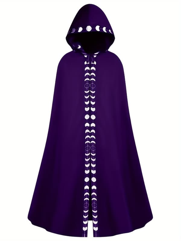 Hætteklædt kappe til voksne Middelalder Renæssance Cosplay Kostume til Halloween og Rollespil S Purple