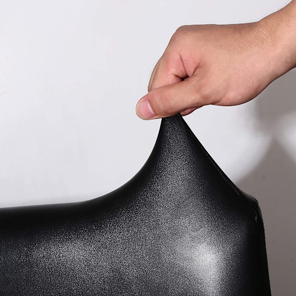 4 stk Spisebordstolsdeksler for vanntett sete PU-lær Setetrekk for stoler Cover, svart