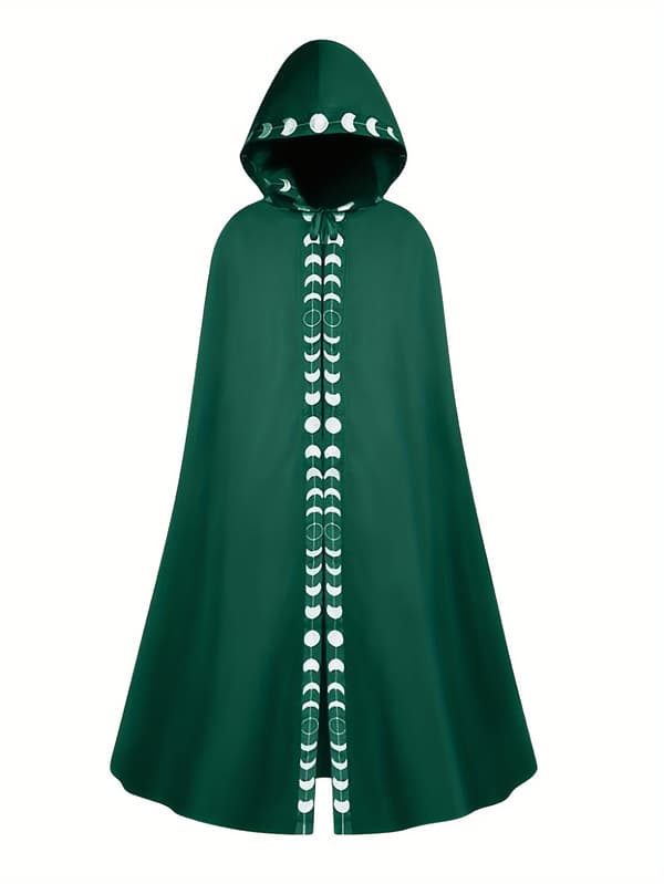 Hætteklædt kappe til voksne Middelalder Renæssance Cosplay Kostume til Halloween og Rollespil S Green