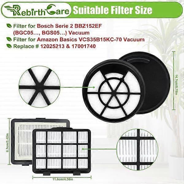Filter til Bosch BBZ152EF Serie 2 filter BGC05 BGS05 BGC05A220A BGC05A320 BGC05A322 BGC05AAA1 BGC05AAA2 BGS05X240 dele-FS-