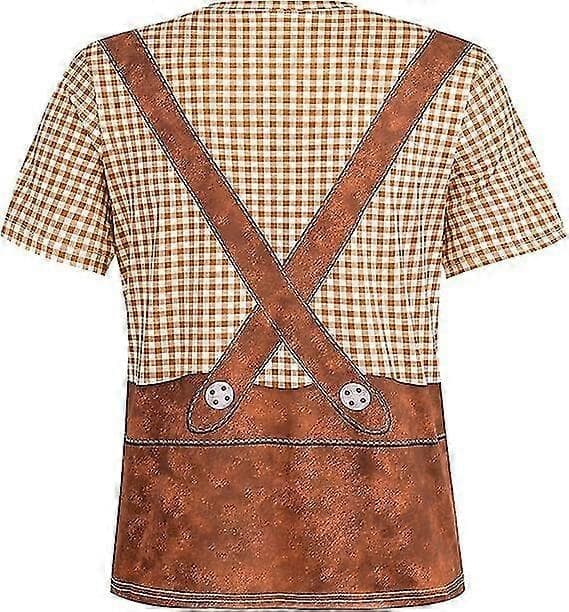 Oktoberfest kortærmet bayersk T-shirt kostume til mænd ORANGE M ORANGE