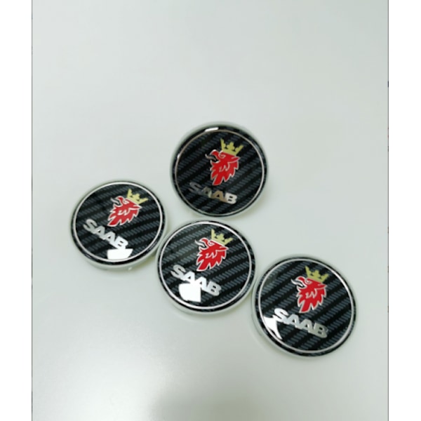 Svartrutiga Saab 63mm 4-pack Saab Silver navkapslar, One Size-FS-