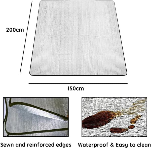 Aluminium Camping Mat, Foam Sleeping Mat for Camping, Aluminum Foil Insulation Mat, Reflective Mat, Tent Mat, Ground Mat