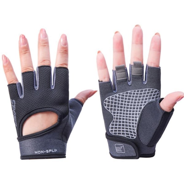 Anti-glidhandskar för fitness, träning, gym, tyngdlyftning, rosa, svart, L Black l