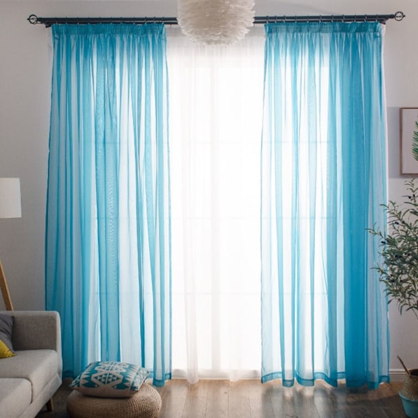 Skira Voile Gardiner Fönster Tyll Draperi SVART - lager black