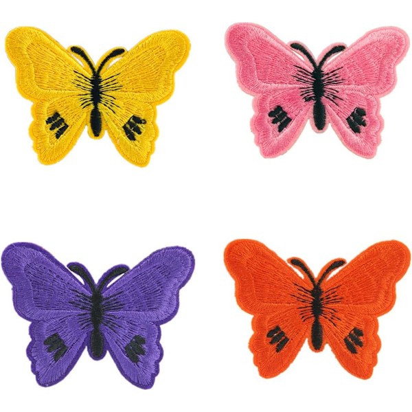 12 stk Farverige Butterfly Stryge-på-lappdyr Brodererede Applikationer