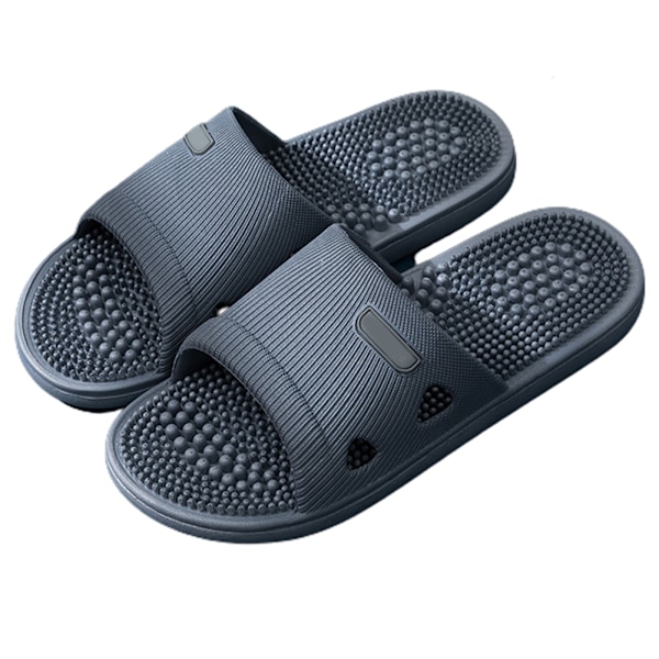 Unisex Fotmassagetofflor Akupressur Massagetofflor Shiatsu Valvbågsmärta Relief Halksäkra Massageskor för Män Kvinnor Mörkgrå 124