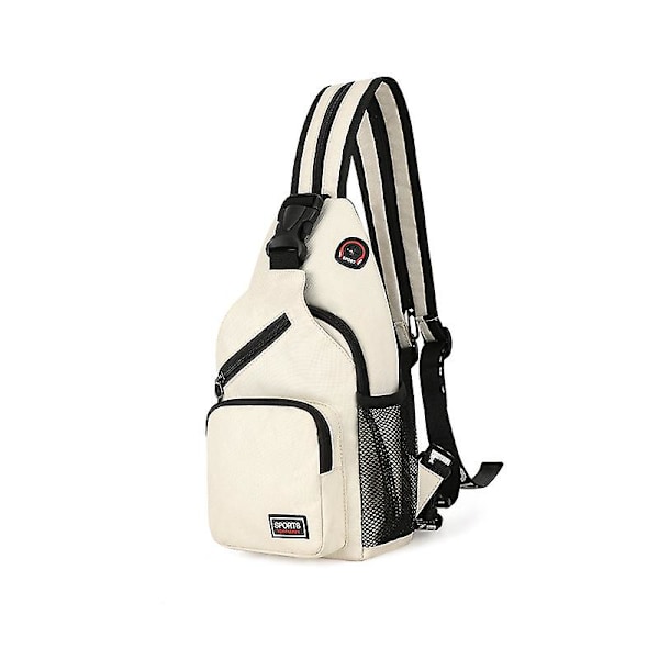 Mini Ryggsäck för Dam Liten Bröstväska Sling Messenger Väskor Kvinnors Sportväska Reseryggsäck Crossbody Väska Flickryggsäck VIT-FS1-