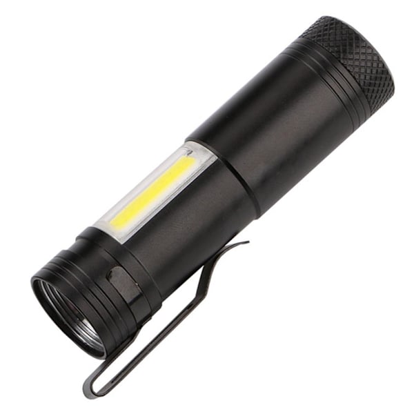 Mini COB LED Liten och Smidig Ficklampa Svart