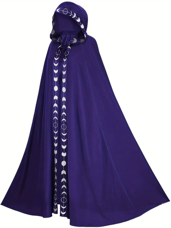 Hætteklædt kappe til voksne Middelalder Renæssance Cosplay Kostume til Halloween og Rollespil XL Purple