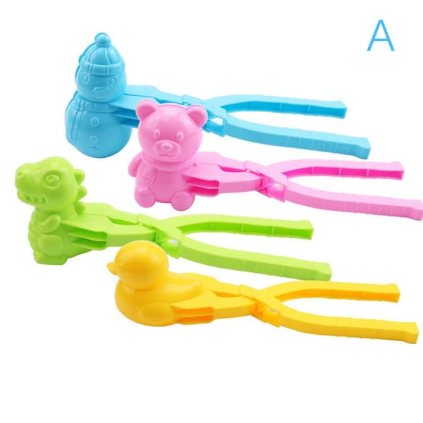 4 stk Cartoon Snøball Maker Plastklemme Sand Snøball Form