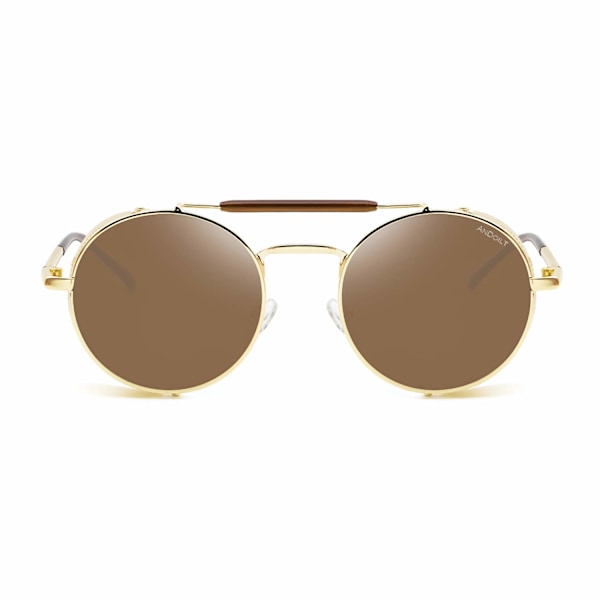 Steampunk-tyyliset pyöreät aurinkolasit miehille ja naisille, vintage retro