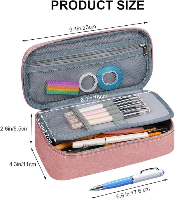 Large Pencil Case, High Capacity Pencil Case, Pencil Case, Highlighter Case Storage Pencil Pouch Black