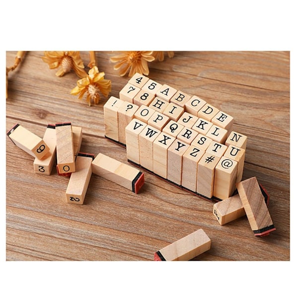 40 stk Alfabetstempel Alfanumerisk segl gummistempel 40PCS 40PCS