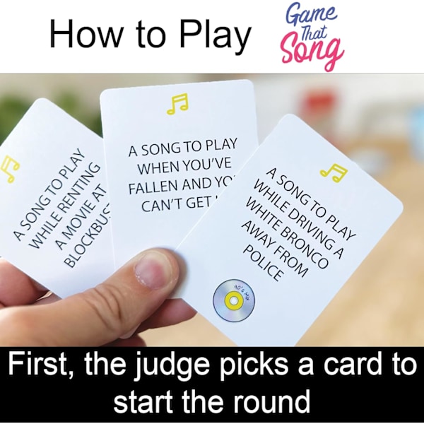 Game That Song, 90-tals Mix Expansion - 50 Nya Kort - Musikkortspel för Familj, Vuxna och Tonåringar.
