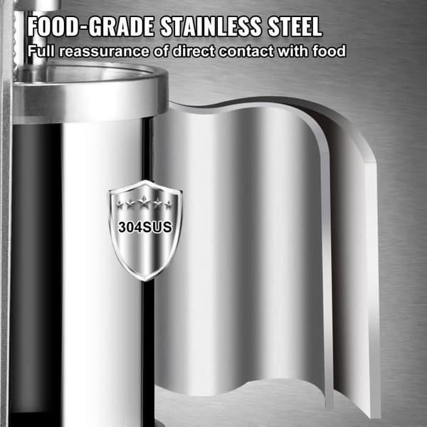 3L manuel pølsestopper - VEVOR - 3 rør rustfrit stål vertikal pølsemaskine-FS-
