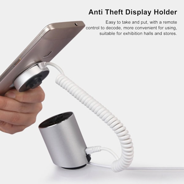 Tyverisikret mobiltelefon display stand sikkerhedsalarm displayholder med opladningsfunktion til udstillingshaller butikker til IOS interface 1856