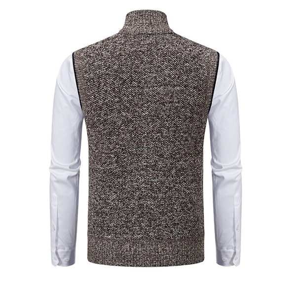 Herr Full-Zip Polar Fleece -liivi, Talven Lämmin Neuleliivi brown-FS1- brown S