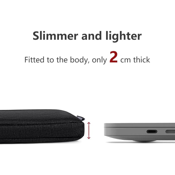 Klassisk Laptopväska, Slim Briefcase, Vattenresistent, Skumvadderad, Anti-kollisionsskydd, 15,6 Tum