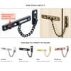 Door Chain Security Lock with Safety Spring Anti-Theft Push Bolt Gu Gold finish