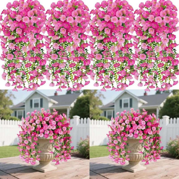 2/4 pcs UV-resistant Artificial Morning Glory & Eucalyptus Hanging-FS- A1