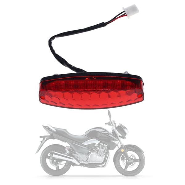 Motorcycle Light Stop Taillight 12V Red Taillight Brake Taillight for ATV Off-road Motorcycle Taillight Red-FS-