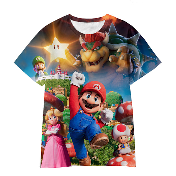 Lasten Pojat Tytöt Super Mario lyhythihainen T-paita kesäpaita B-FS1- B 8-9 Years