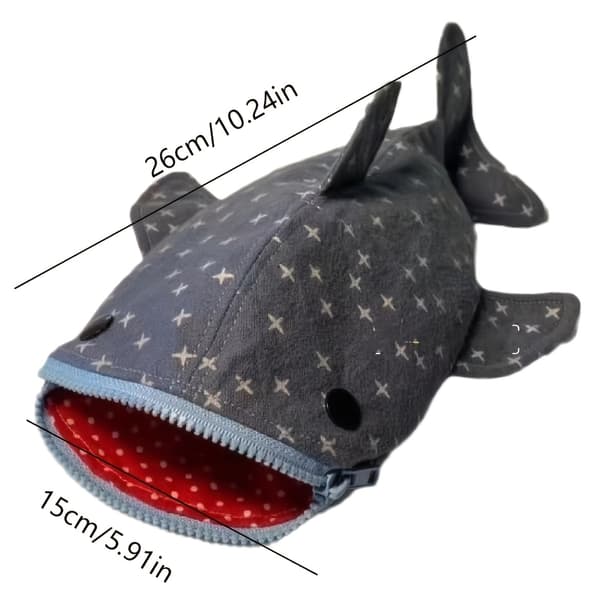 Haj Pennfodral Dragkedja Väska Denim-Look Brevpappershållare Not provided Shark